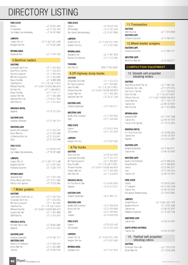 Equipment Specs Handbook (Annual)